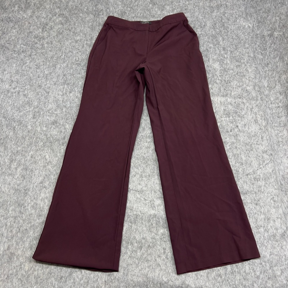 St John Pants Womens 4 Red Burgundy Mid Rise  Dress Work Business Career Trouser